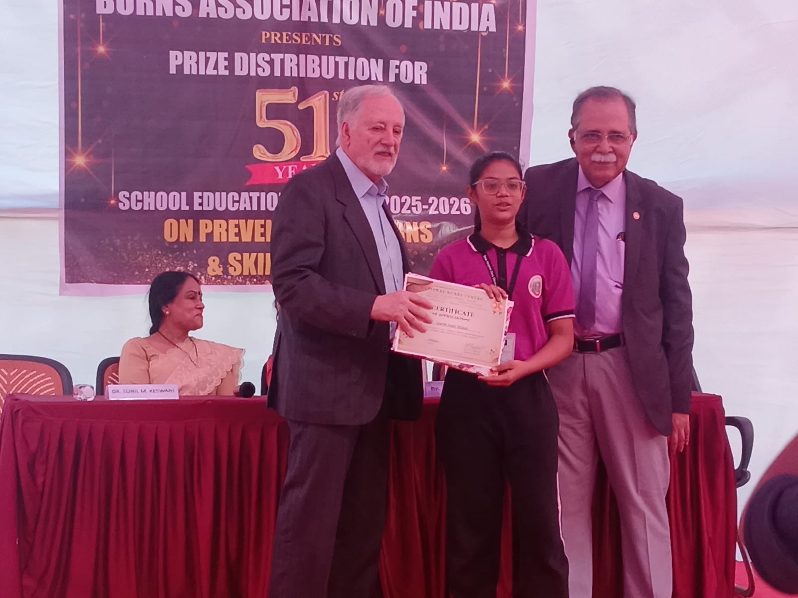 Prize distribution at Burns Centre